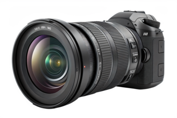Professional Camera's Precision: This professional camera, a symbol of technological advancement, rests with precision and is a testament to the seamless integration of advanced technology.