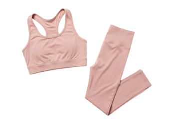 Womens pale pink athletic wear set sports bra and leggings