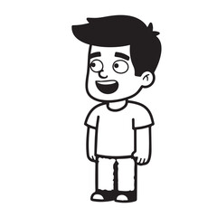 Handsome Man Black and White Illustration Vector Image Male Portrait Fashion Sketch Line Art Design