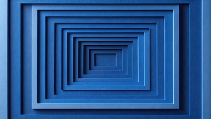 Obraz premium An infinite blue square tunnel optical illusion creating a mesmerizing sense of depth and perspective