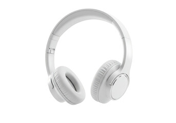 White headphones isolated on transparent background
