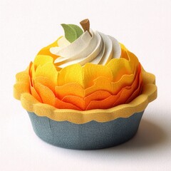 thanksgiving concept. Delicious-looking dessert with vibrant colors and whipped cream topping.