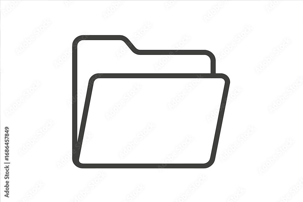 Poster folder outline icon. file, document, data storage and organization concept. minimal linear pictogram