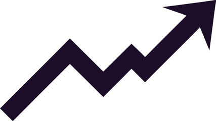 dark purple zigzag upward arrow icon vector illustration representing growth progress on transparent background png