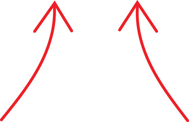 Hand drawn arrow icon vector, doodle drawn two arrow pointing up direction for highlight and emphasize vector illustration