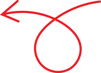 Hand drawn arrow icon vector, doodle drawn arrow pointing left direction for highlight and emphasize vector illustration