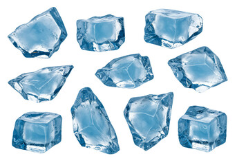 Obraz premium Ice cubes collection transparent background