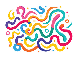Colorful Abstract Ribbon Swirls Background