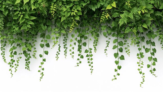 lush green vines cascading down from above creating natural curtain