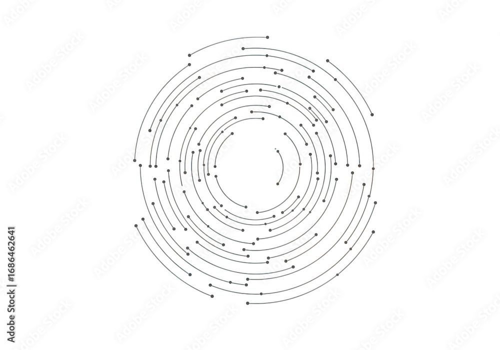 Poster Abstract circular pattern with arrows isolated on transparent background