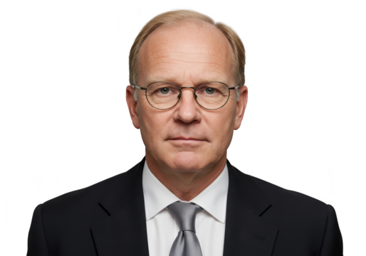 Man in suit and tie isolated on transparent background