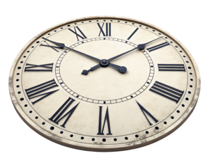 Timeless Precision: An antique clock face with Roman numerals, showcasing the elegance of classical design and the passage of time.