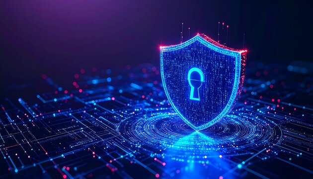 Abstract digital shield graphic (1)