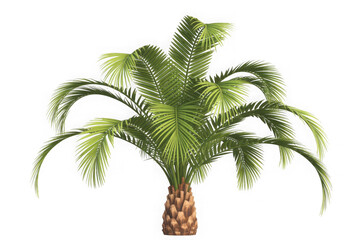  Set of phoenix canariensis palm - Canary Island date palm isolated on transparent background. 3D render