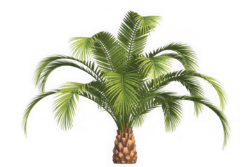  Set of phoenix canariensis palm - Canary Island date palm isolated on transparent background. 3D render