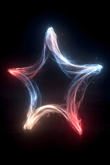 Creative star design with colorful light trails during Labor Day celebrations