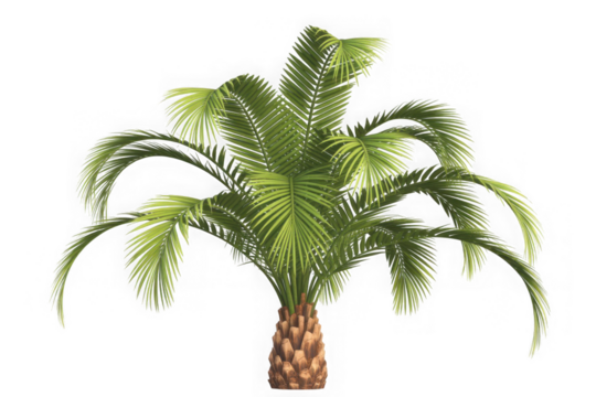  Set of phoenix canariensis palm - Canary Island date palm isolated on transparent background. 3D render