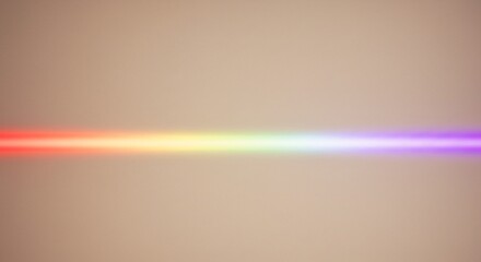 Glowing abstract rainbow light spectrum flare on a neutral background