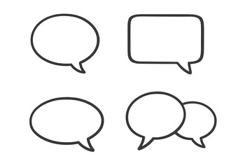 Fototapeta premium Speech bubble line icon set. Chat, talk, comment, message symbol collection. Simple outline vector illustration. Dialogue, communication concept for social media, apps, web design.