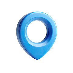Fototapeta premium 3D stylized blue location pin icon. A smooth, rounded, vibrant blue location marker