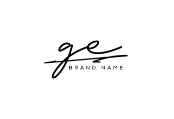 GE letter elegant cursive beauty handwriting logo.