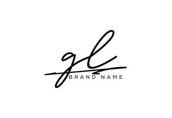 GL letter elegant cursive beauty handwriting logo.