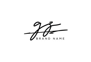 GZ letter elegant cursive beauty handwriting logo.