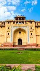 Fototapeta premium Ancient fortress gateway under clear sky