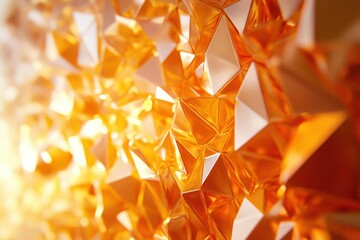 premium quality image of Bright polygonal shape background in orange color
