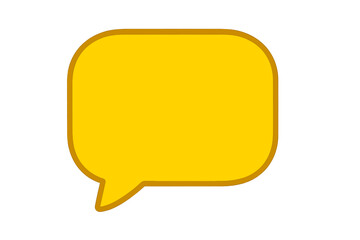 Bright Yellow Speech Bubble Vector Icon, Simple Flat Cartoon Style, Transparent Background, Communication Symbol, Dialogue Illustration, Chat Bubble Design