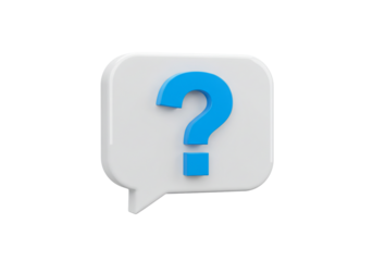 3 d white speech bubble blue question mark transparent background