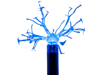 Plasma globe blue electric discharge energy science technology abstract background