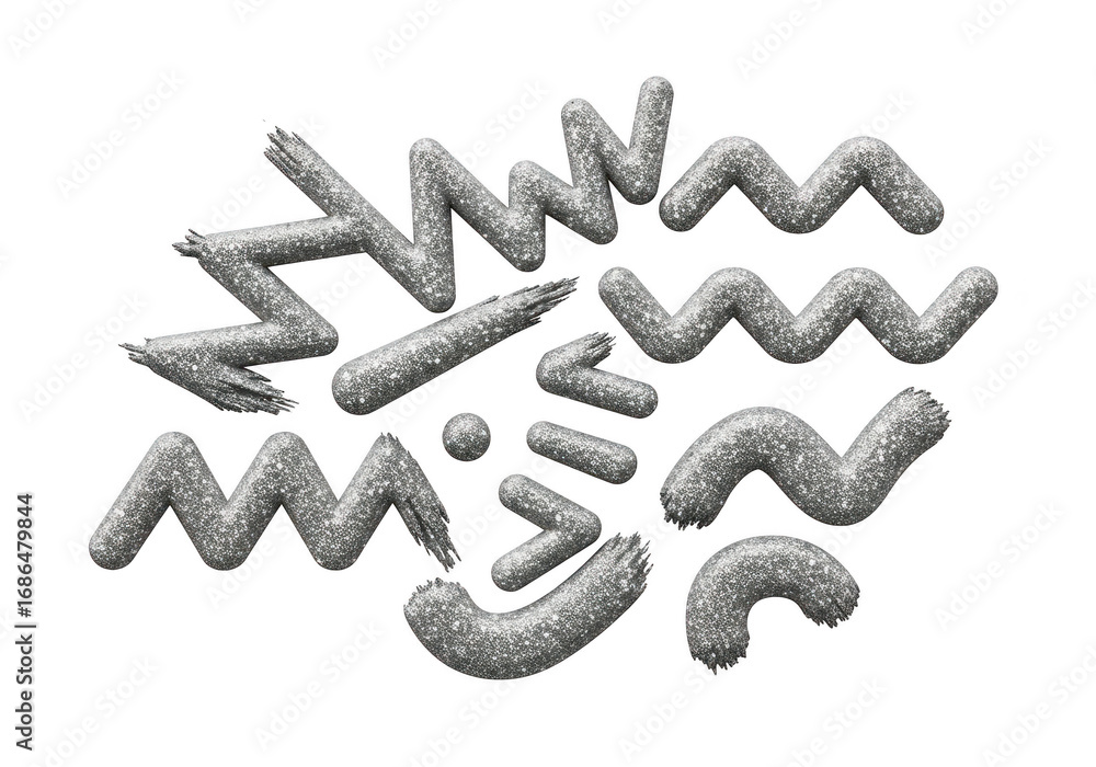 Poster various abstract glitter shapes and lines isolated on transparent background