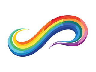 Rainbow Gradient Curvy Lines Illustration