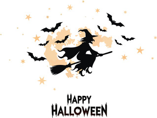 Vector art of halloween cupcake with outline and silhouette, perfect for party decoration or spooky dessert design