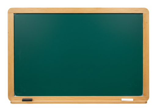 Green chalkboard with wooden frame blank surface education school learning teaching