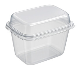 Recyclable plastic container with a hinged lid