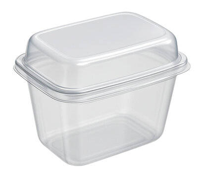 Fototapeta Recyclable plastic container with a hinged lid