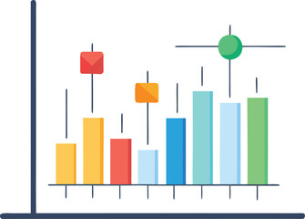 Minimalist Stock Prediction Chart Flat Vector