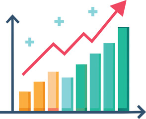 Fototapeta premium Minimalist Stock Market Trend Vector Upward