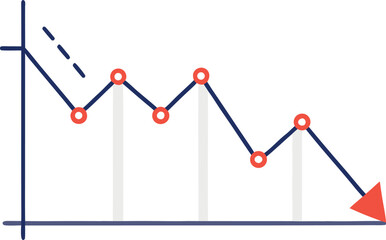 Minimalist Line Graph Showing Portfolio Decrease