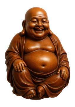 Resin statuette of a laughing Buddha