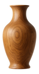 Wooden vase with a natural wood grain finish