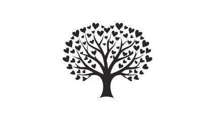 Obraz premium Love tree branches bloom with countless heart leaves, symbolizing deep affection and connection