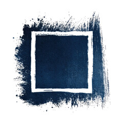 Navy square framed by textured, glittery border