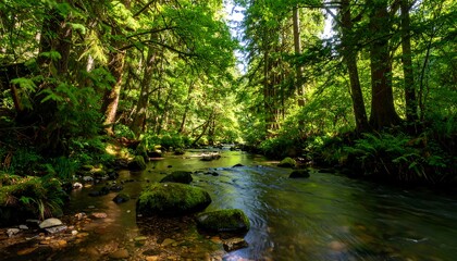 Obraz premium Lush forest stream (4)