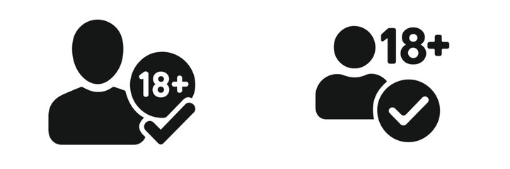 Age verification symbols representing adult content access in digital platforms during modern online interactions