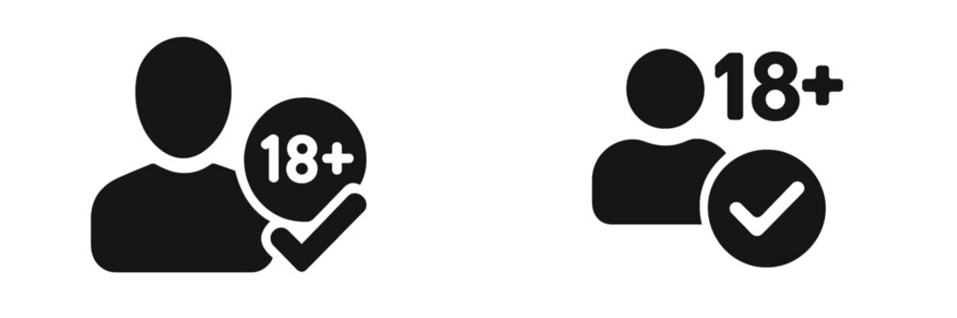 Age verification symbols representing adult content access in digital platforms during modern online interactions