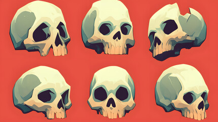 Flat Skull icon with minimal details