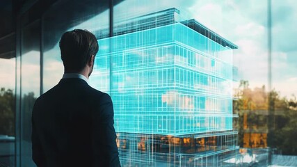 Architect planning new building using virtual reality software - Powered by Adobe